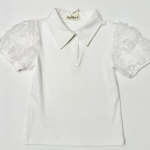 Блузка короткий рукав з комірцем Domeiland Айворі