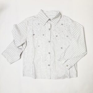 Сорочка біла в полоску з камінцями Q&J FASHION Білий